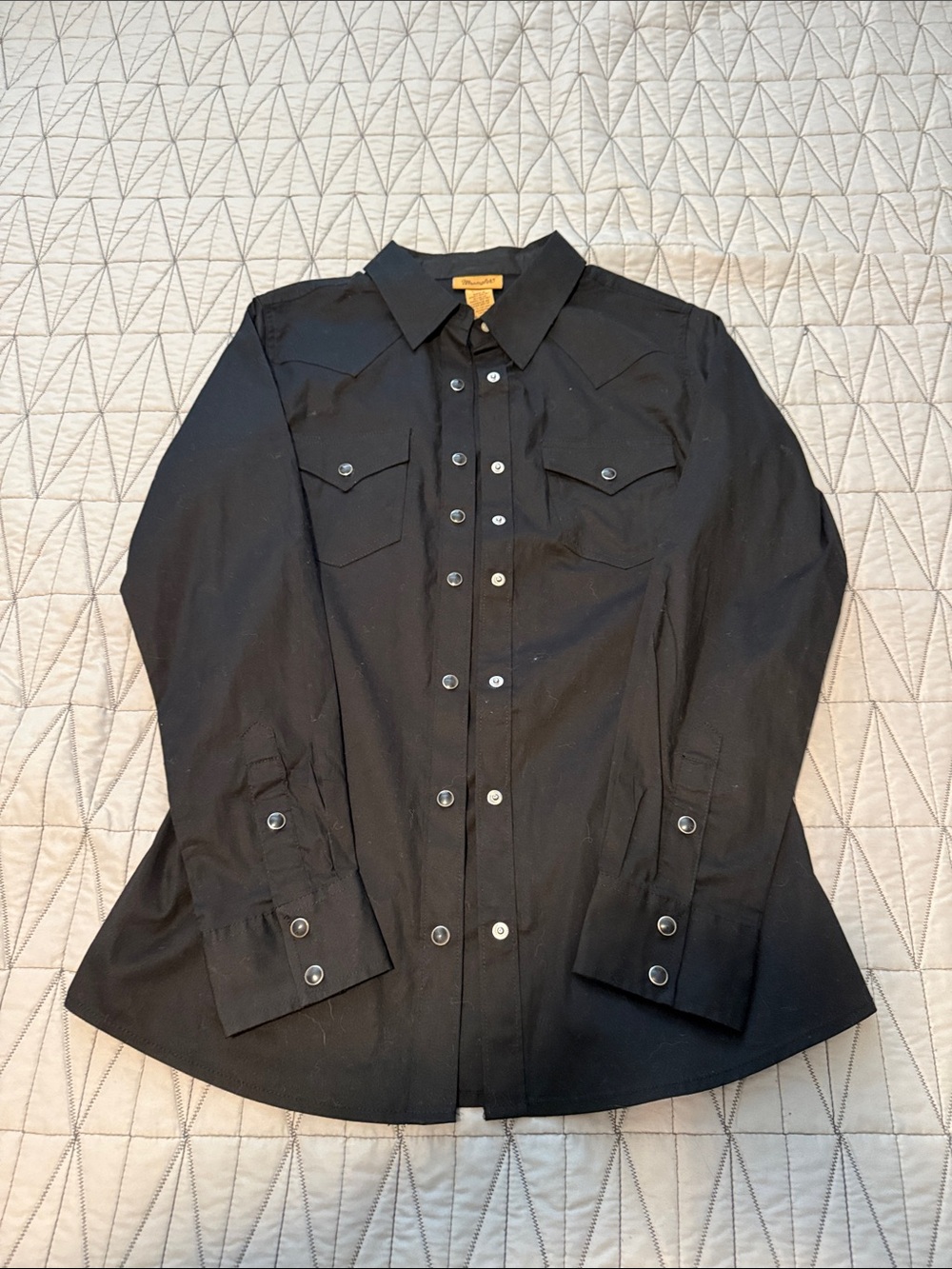Wrangler Black Women's Button-Front Western Shirt